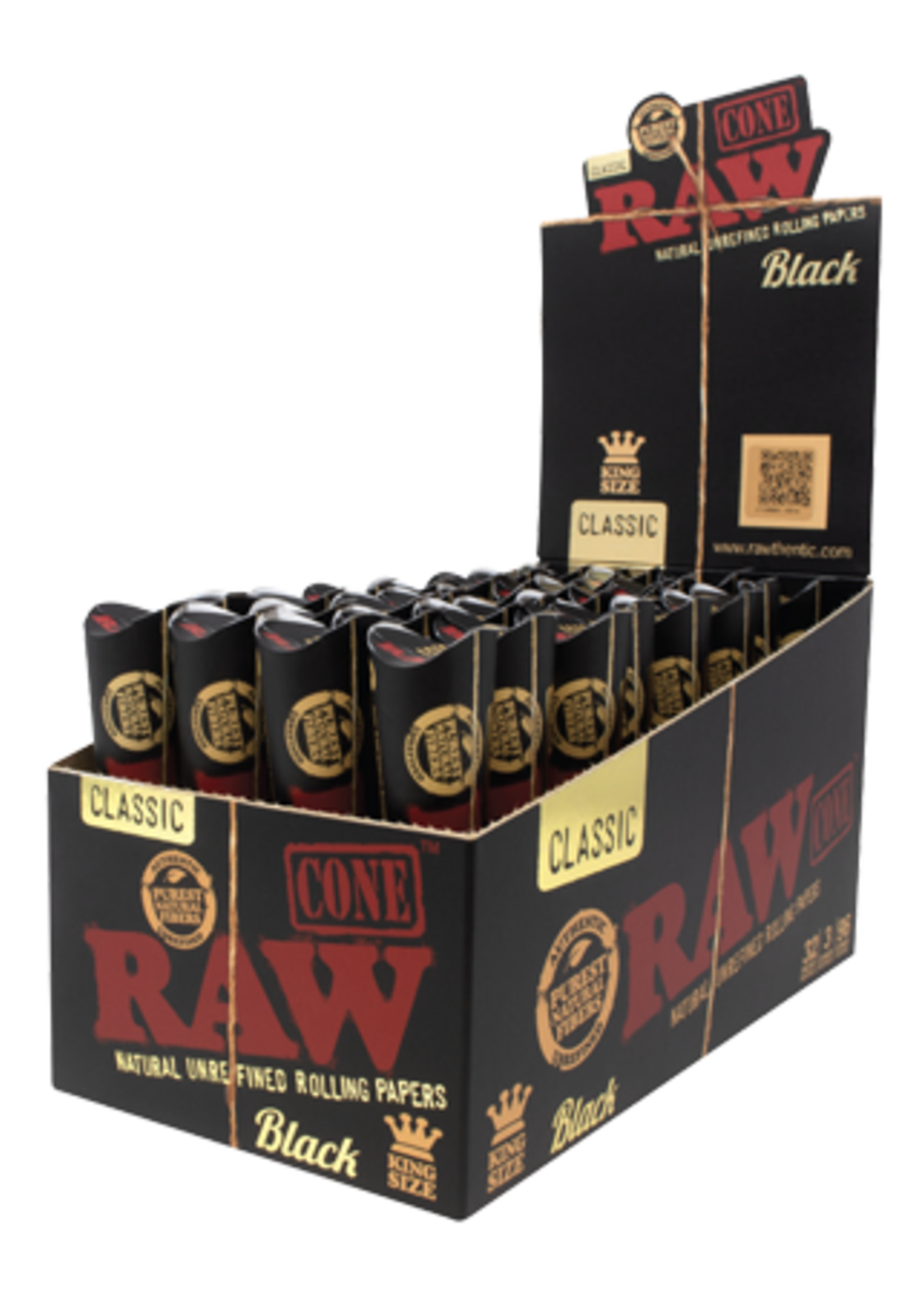 Raw Raw Black 1 1/4 Cones 6pc/pack