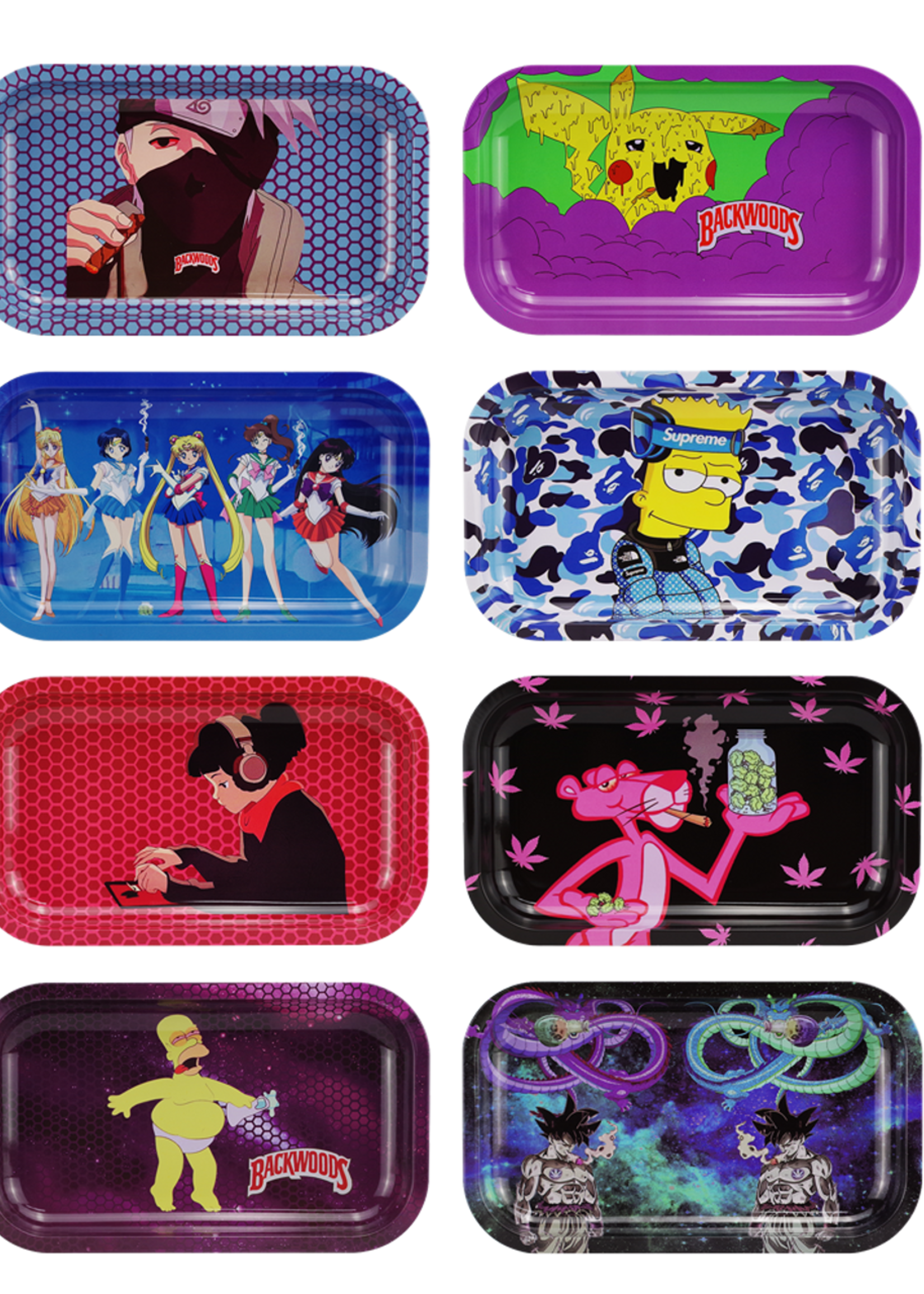 Large Metal Rolling Tray Assorted Designs - #1807