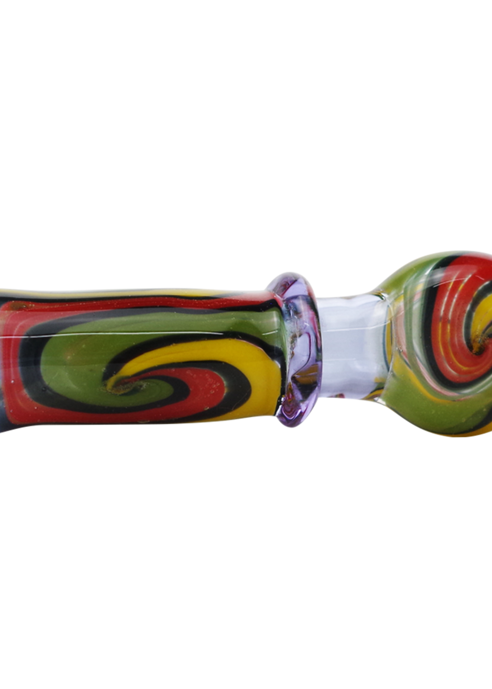 3" Glass Chillum Hand Pipe Colorful Swirl Design - #1820