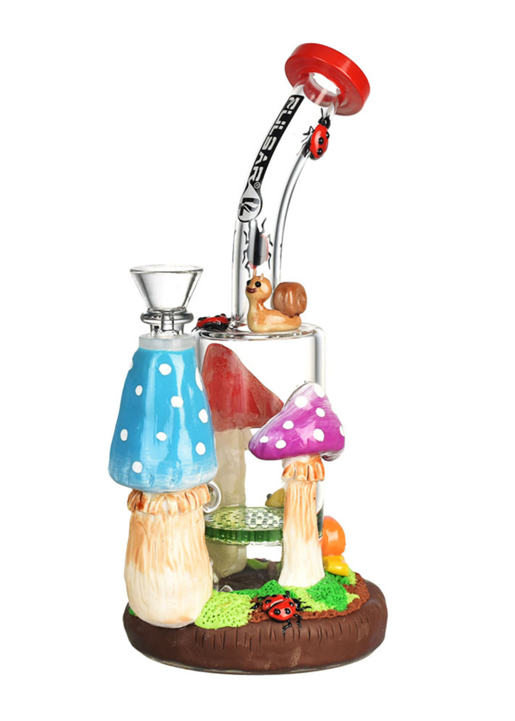 Pulsar Ladybug Shroom Water Pipe | 9" | 14mm - #2020