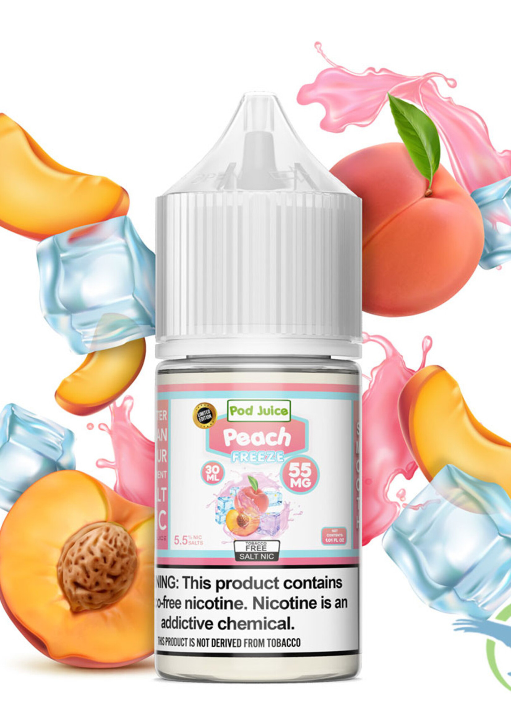 Pod Juice Pod Juice Nicotine Salt E-Liquid 30ML - Peach Ice 55mg