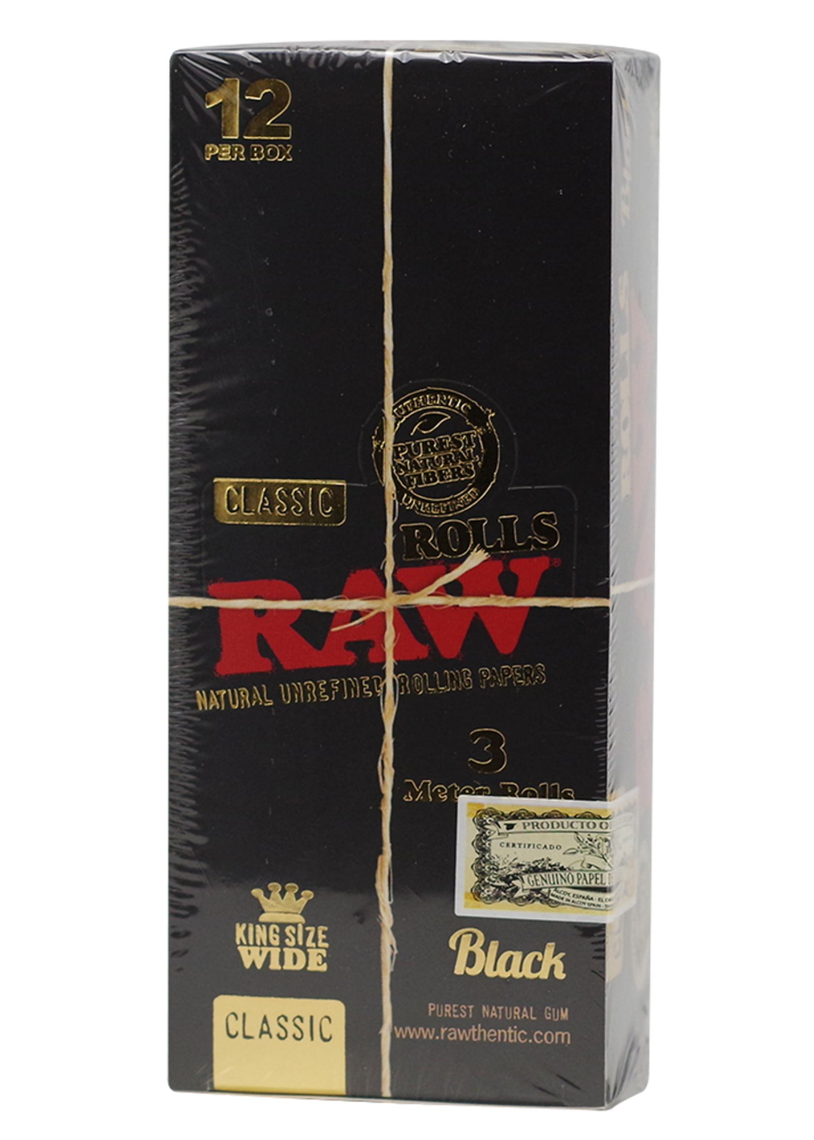 Raw Raw Black Classic Rolls King Size Wide Papers