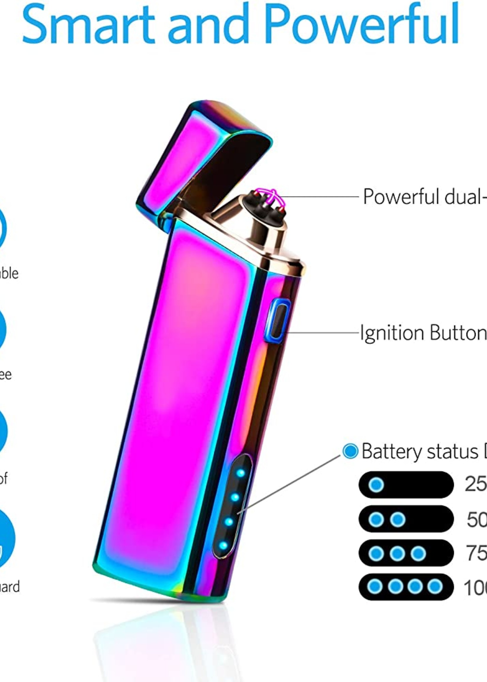 Tesla Dual Arc Electric Coil Lighter Rainbow
