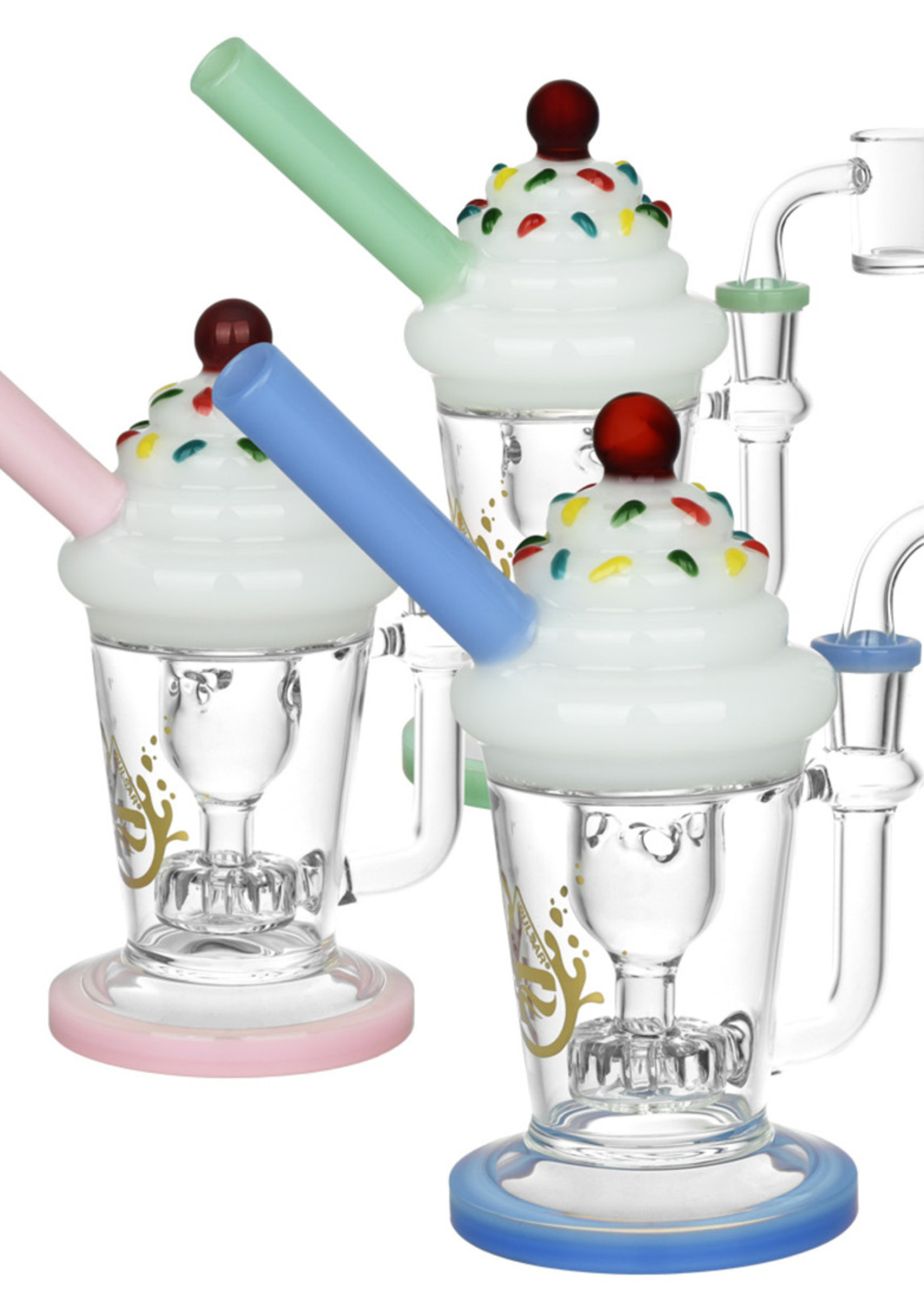 Pulsar Pulsar Cherry On Top Dab Rig | 7" | 14mm F | Colors Vary - #2504
