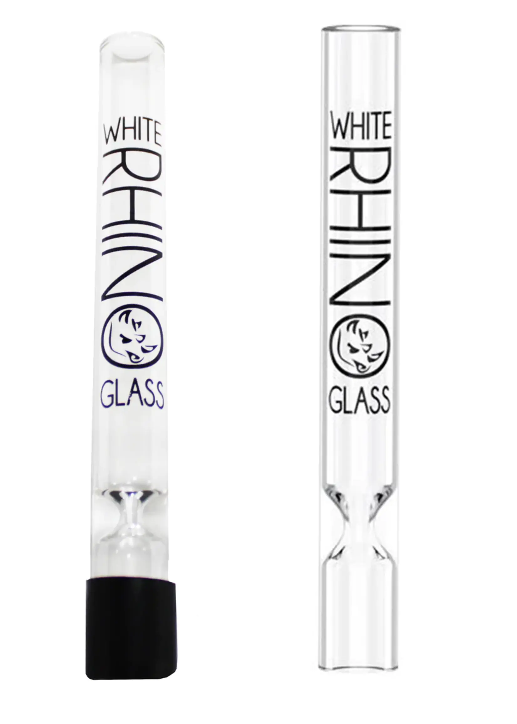 White Rhino Chillum With Silicone Cap - #1982