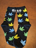 Rise Rise Smoke Shop Logo W/ Leaf Design Socks - One Size