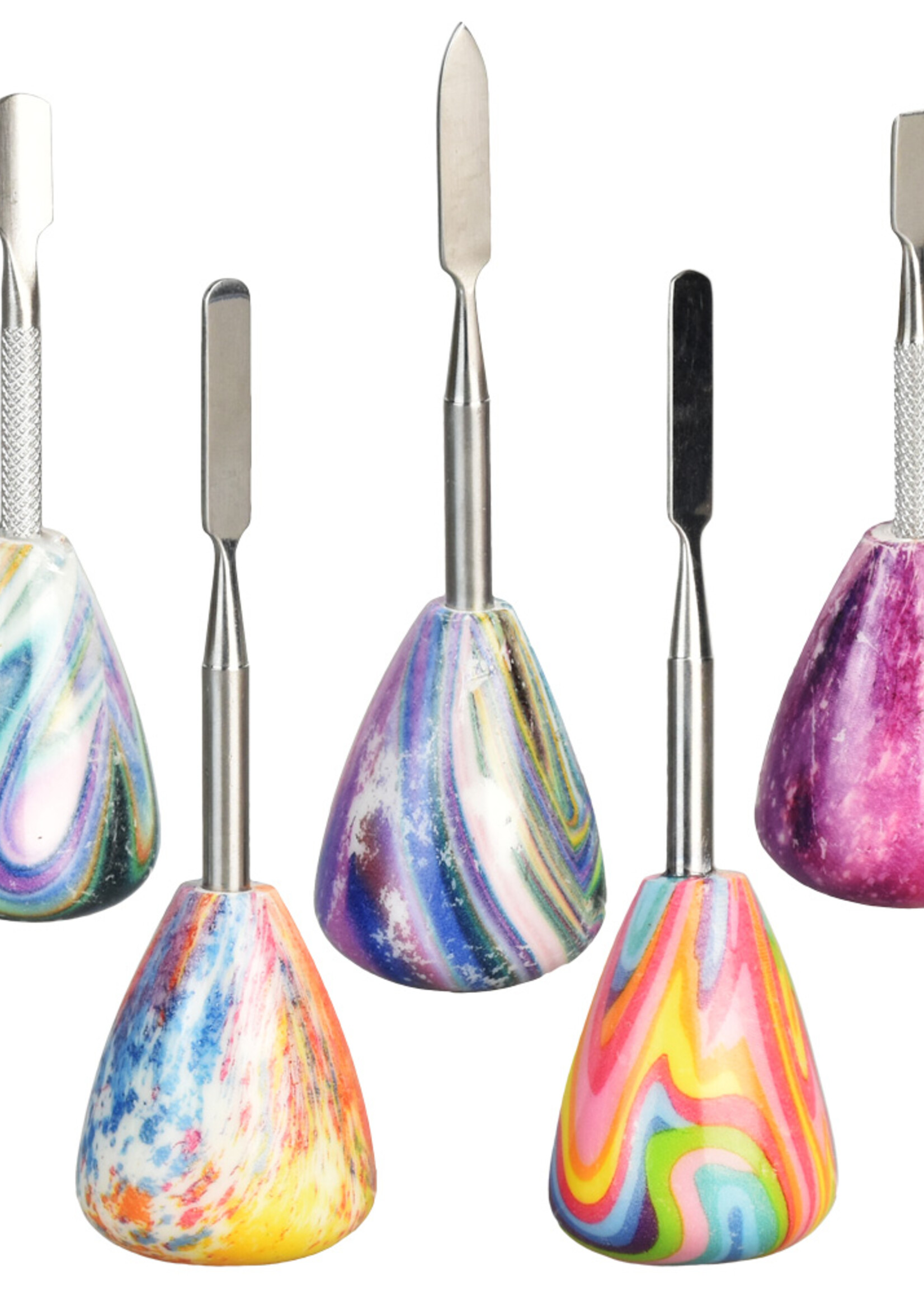 Trippy Bulbous Dab Tool | 3.75" | Asst Colors | 5pc Set