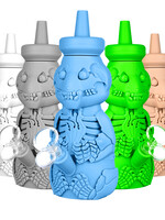 Silicone Honey Bear Skeleton Bubbler - 8.5" | 14mm F | Colors Vary