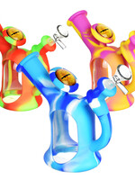 Watering Can Silicone & Glass Water Pipe | 6.5" | 14mm F | Colors Vary