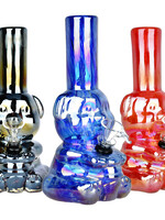 Bear-y Shiny Electroplated Soft Glass Water Pipe | 7.75" | Colors Vary