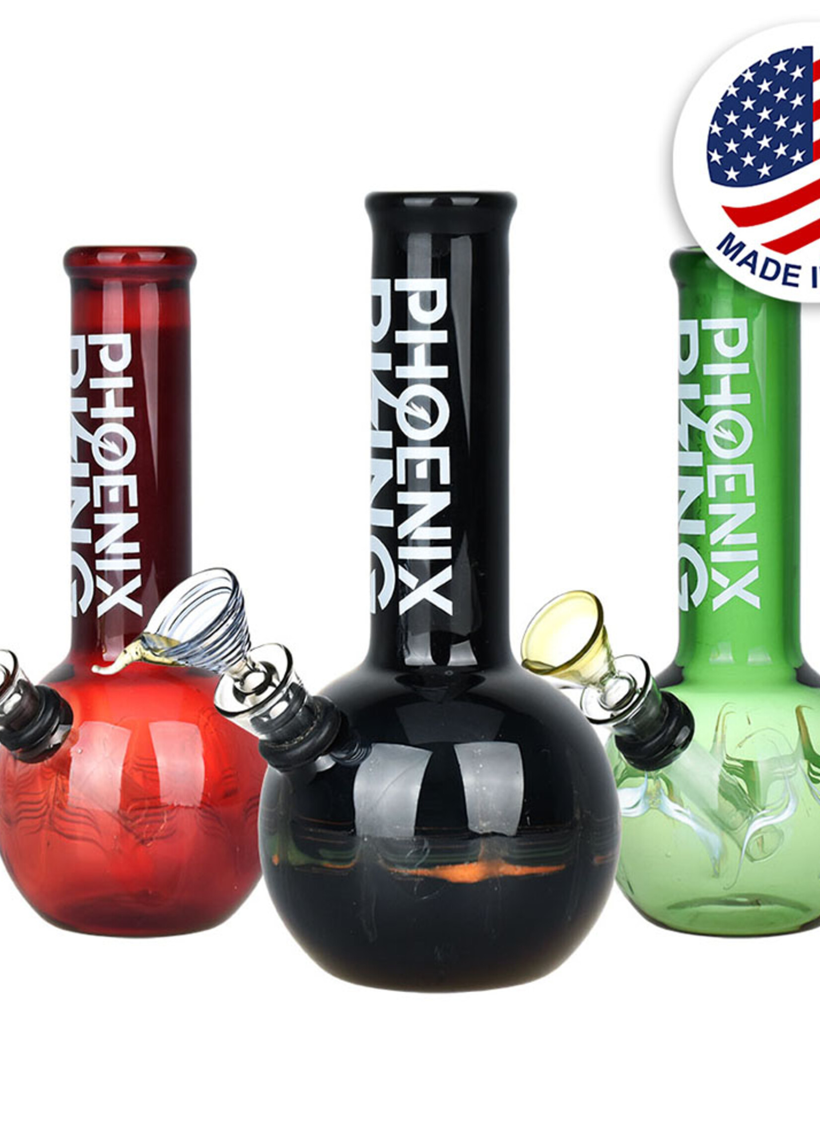 Phoenix Rising Phoenix Rising Round Base Water Pipe | 7" | Colors Vary