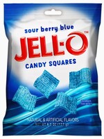 Jell-O Sour Berry Blue Candy Squares, 4.5oz Candy Peg Bag