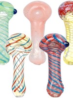 Classic Frit & Stripe Spoon Pipe | 3.5" | Assorted Designs - #3790