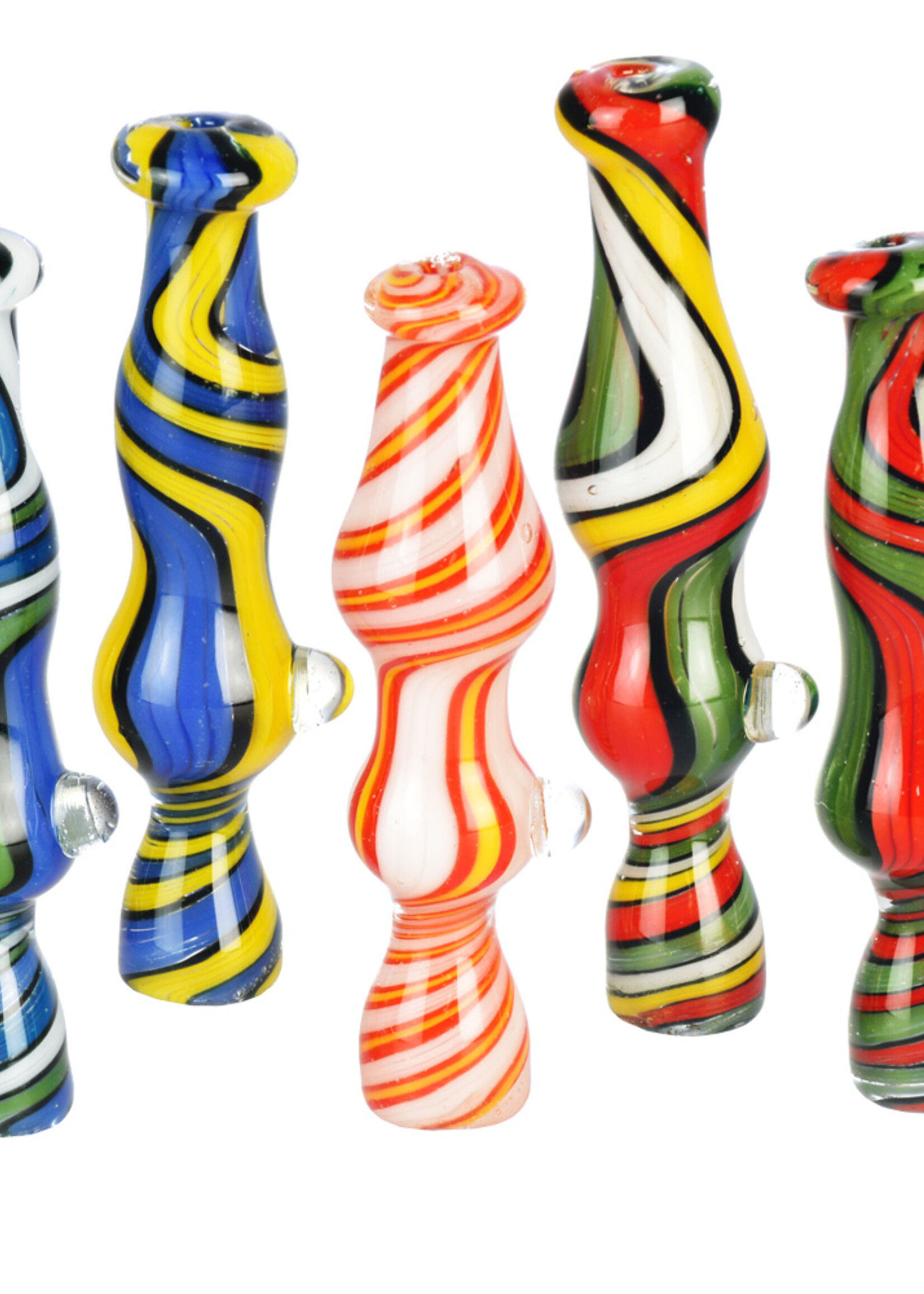 Dancing Colors Wig Wag Glass Chillum | 3.75" | Colors Vary - #3793