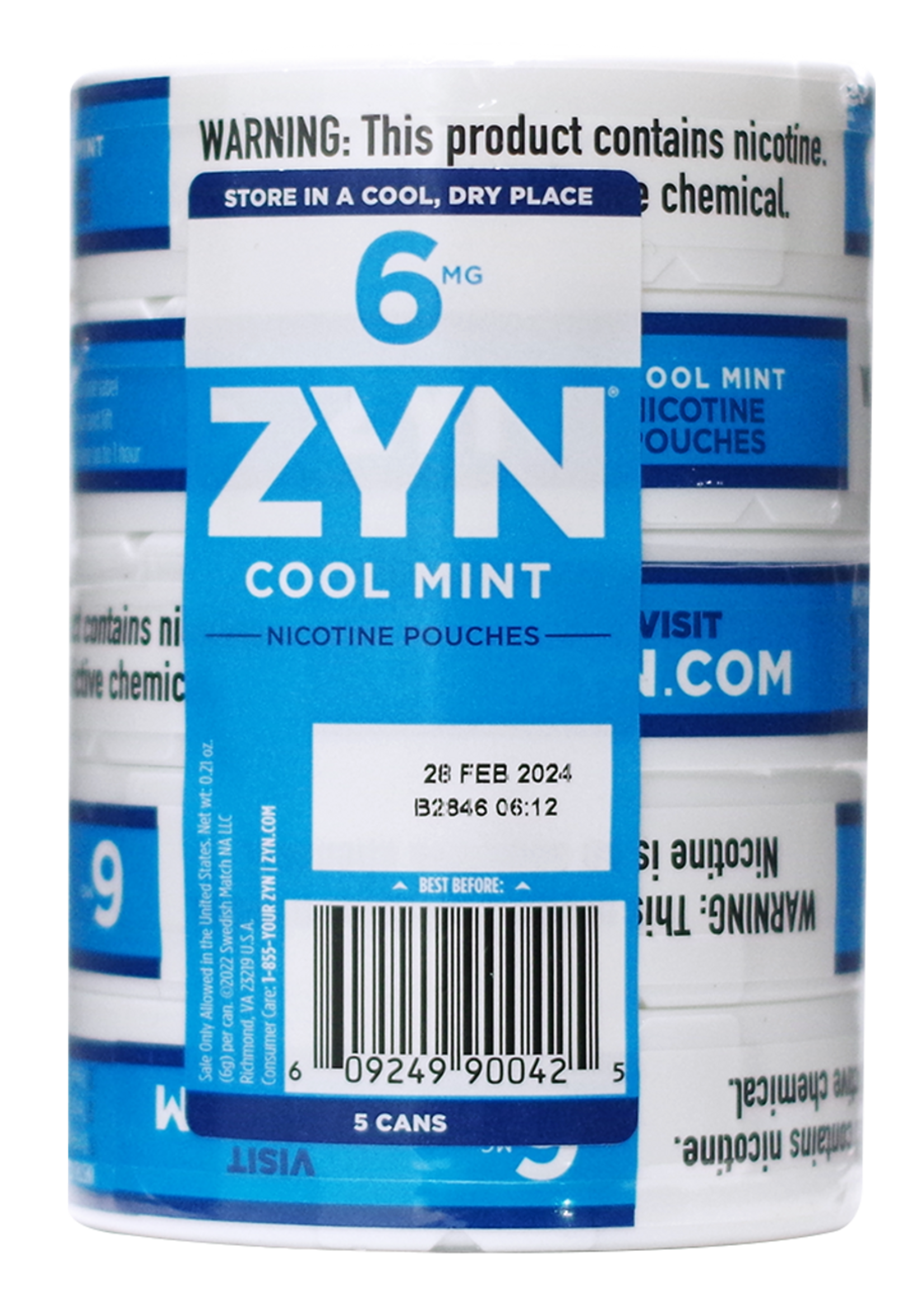 ZYN Nicotine Pouches- Cool Mint 6mg