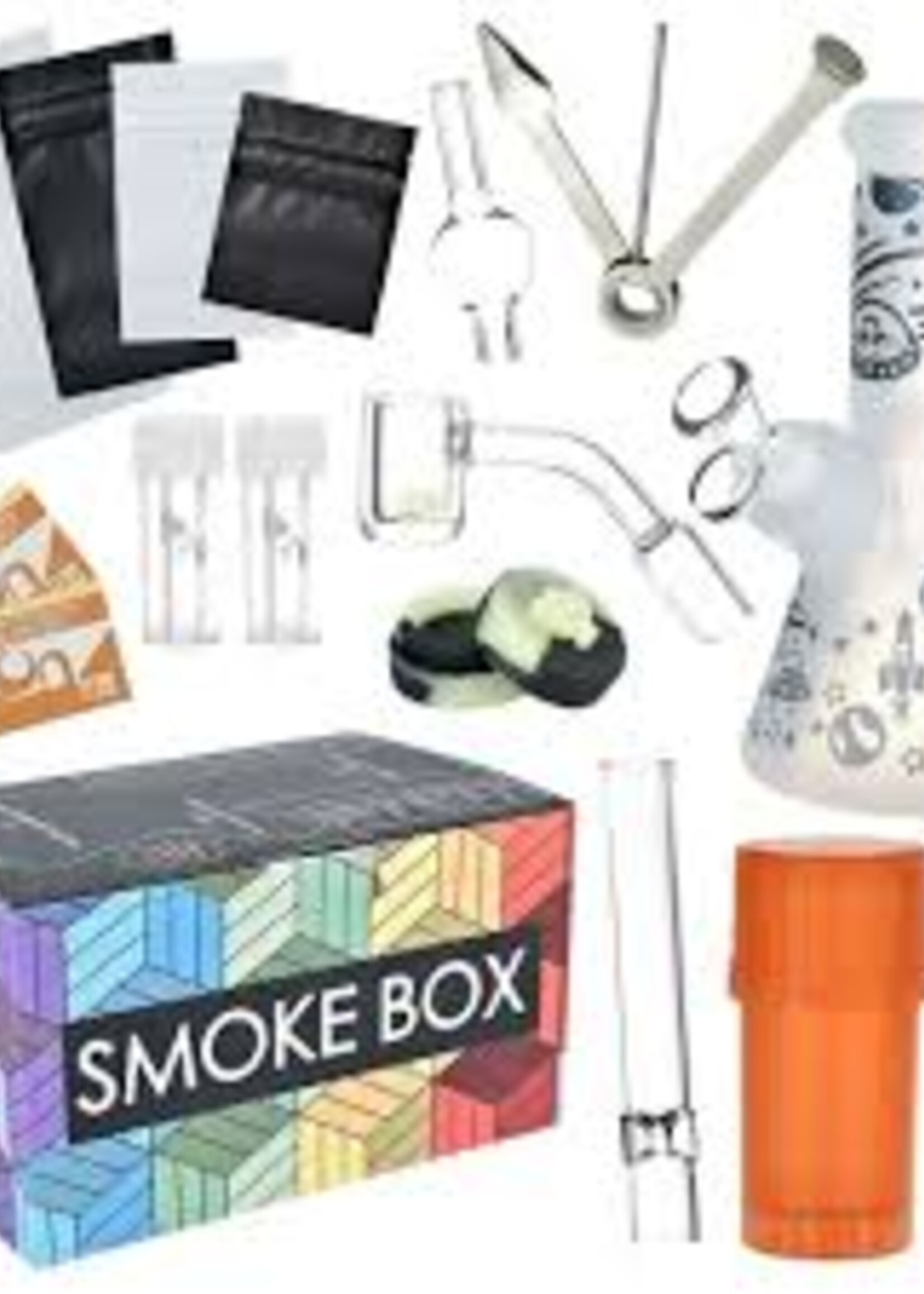 Smoke Box Water Pipe & Smoking Kit | 7.75" | 14mm F | Designs Vary - #4632