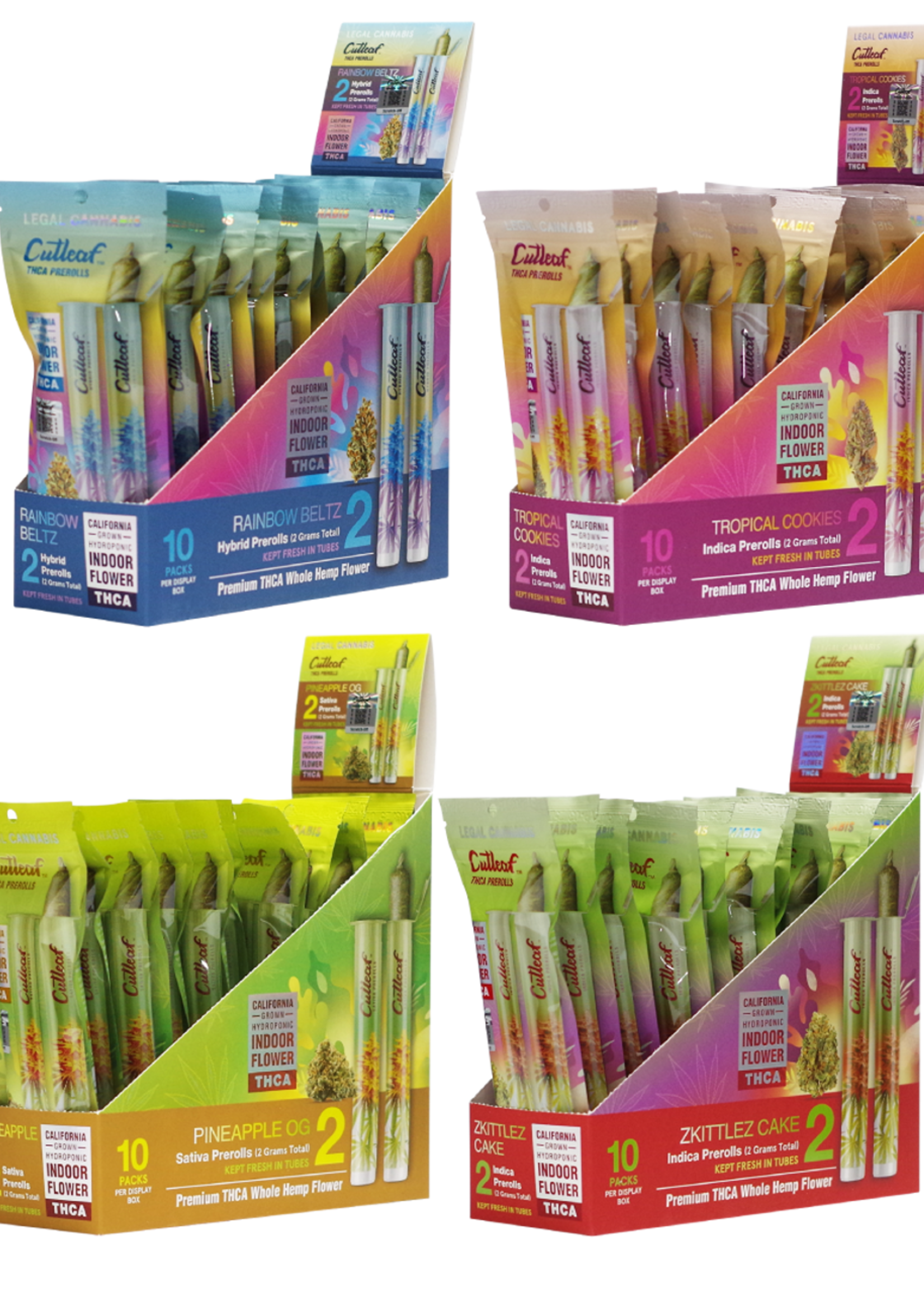 Cutleaf THCA Premium 2g Pre-Rolls Rainbow Beltz 2pk