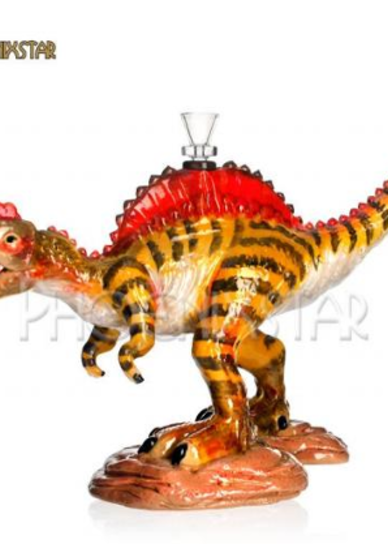11.0" x 7.0" Resin Glass Dinosaur Water Pipe