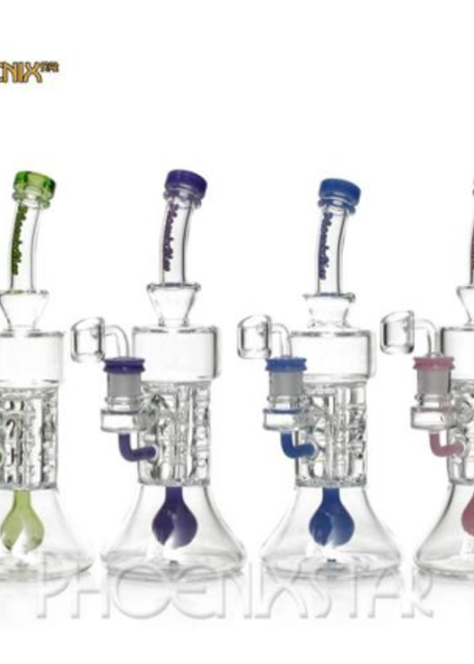 11.0" Phoenixstar 4  Glycerin Pilars Ball Perc Glass Water Pipe