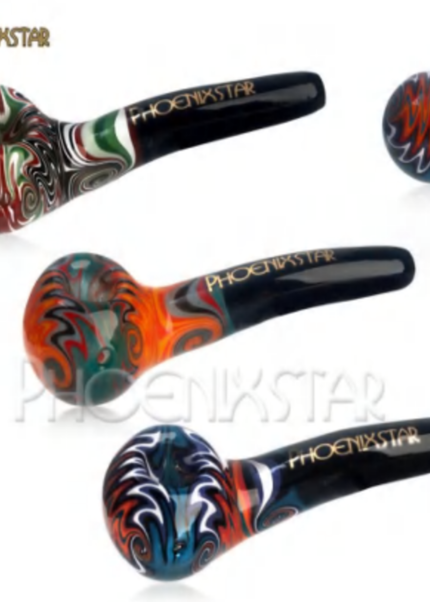 5.0" Phoenixstar Wig Wag Glass Hand Pipe