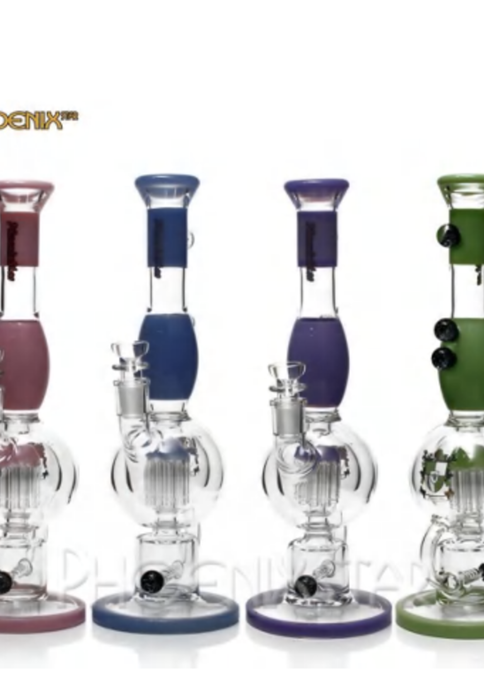 13.0" Phoenixstar Tree Perc Plus Inline Perc Recycler Style Glass water Pipe