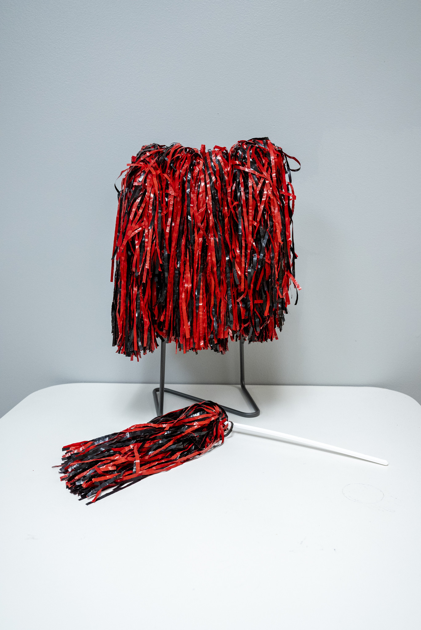 Cardinals Two-Color Black and Red Pom Pom - William Jewell College