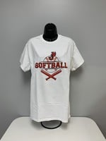 Softball White T-shirt Jewell