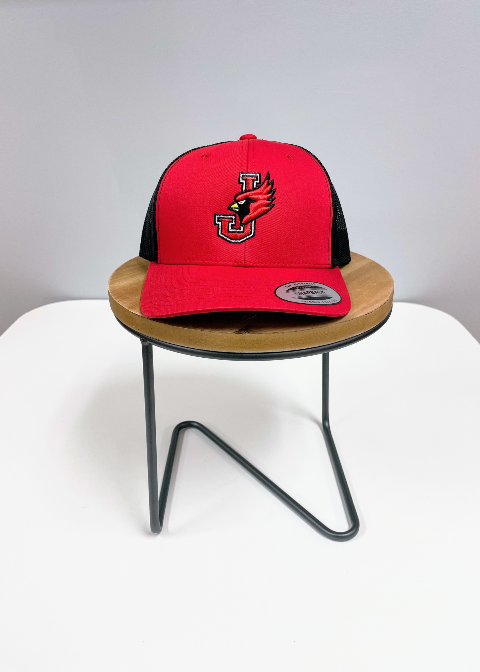 Jewell Retro Trucker hat Red/Black  with 3D embroidery