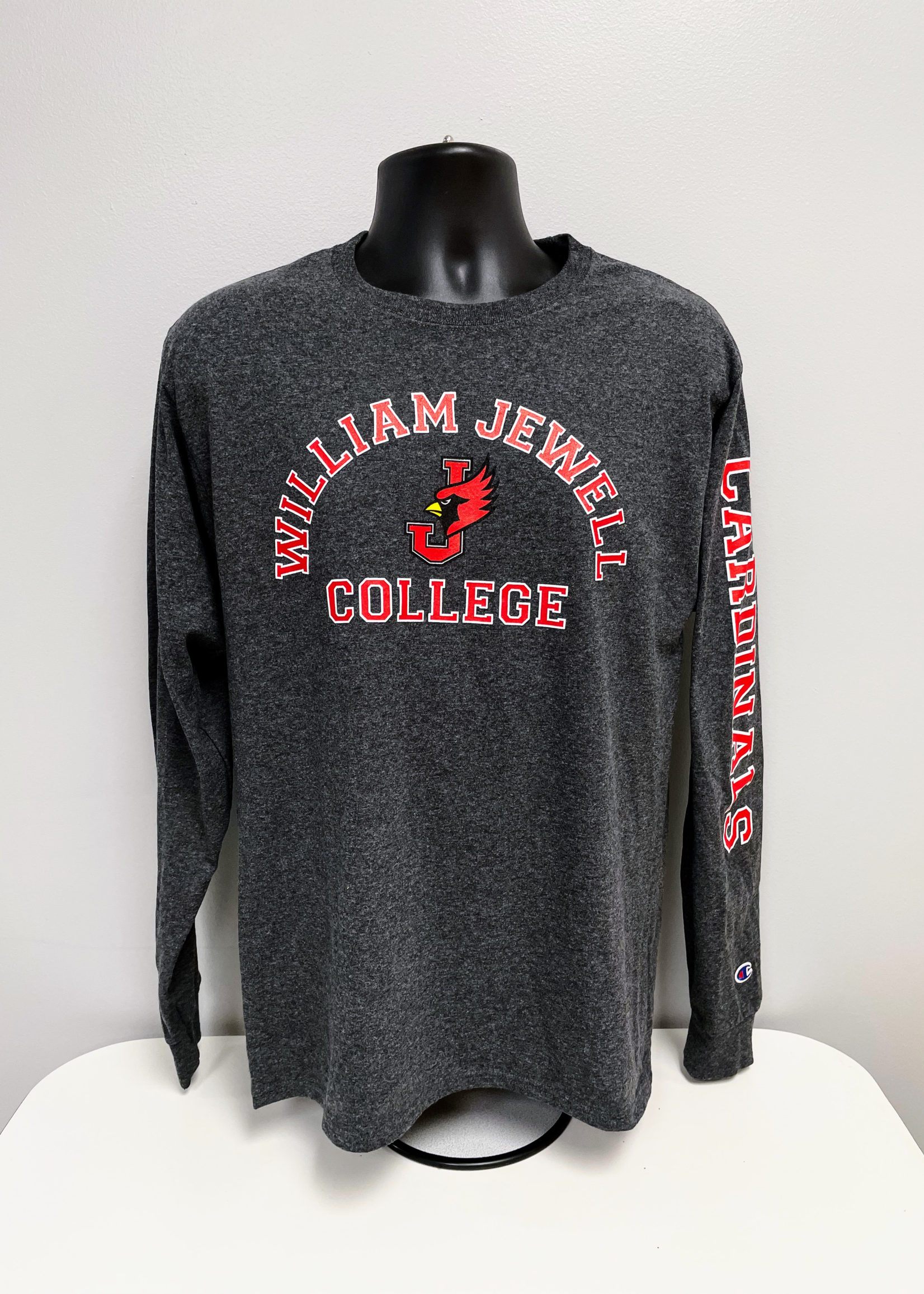 Jewell Champion long sleeve t-shirt with Cardinals sleeve