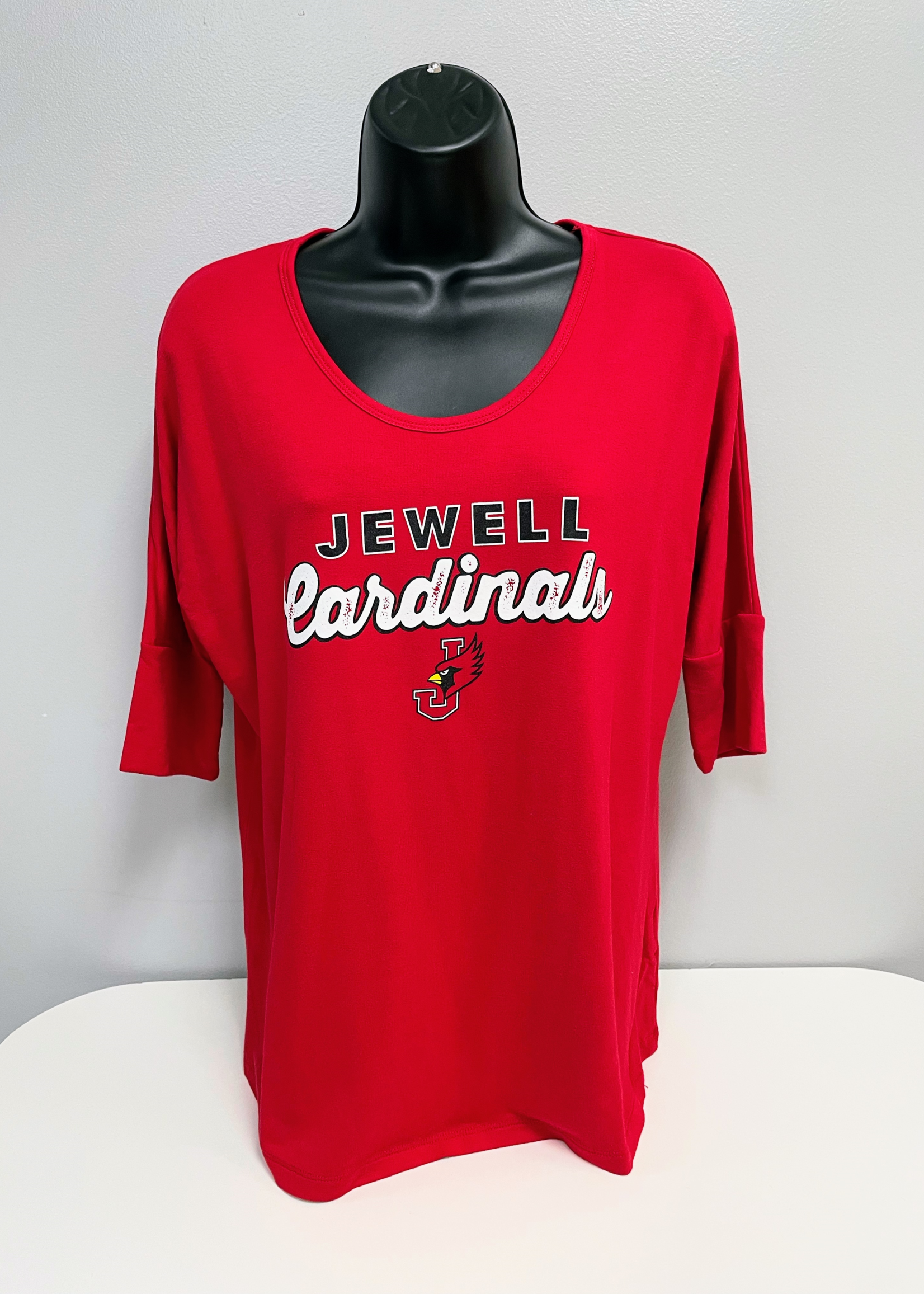 Jewell Cardinals 3/4 Sleeve Tunic T-shirt