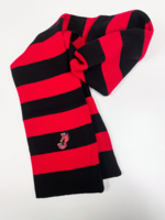 Jewell Striped Scarf with Logo Black and Red