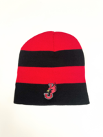 Jewell Striped Black and Red Knit Beanie