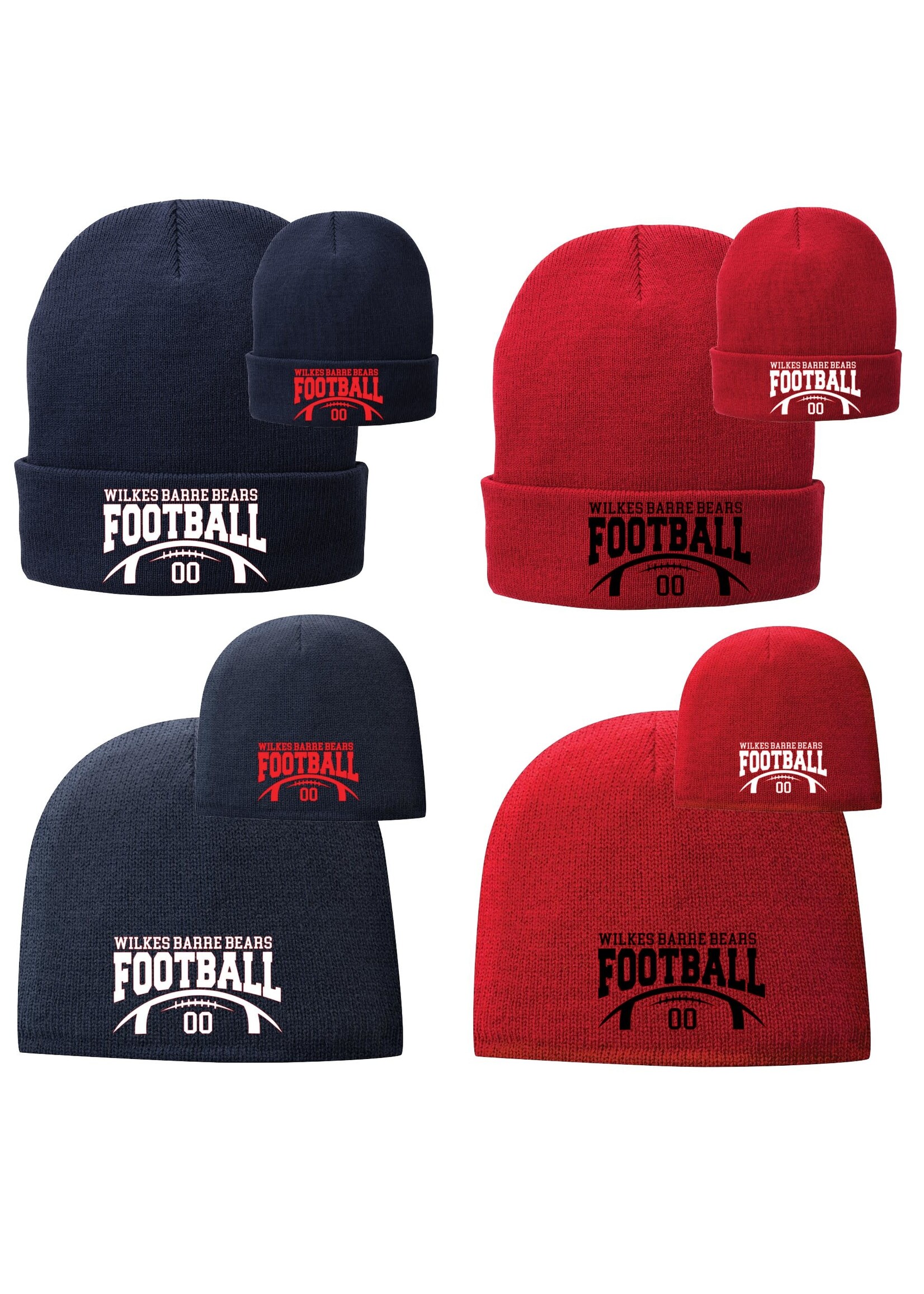 Bears Football beanie with player number