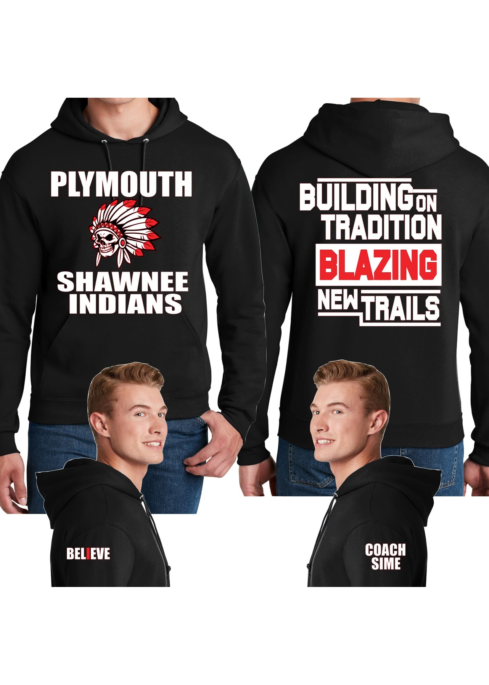 Plymouth Shawnee Indians Blazing New Trails Hoodie