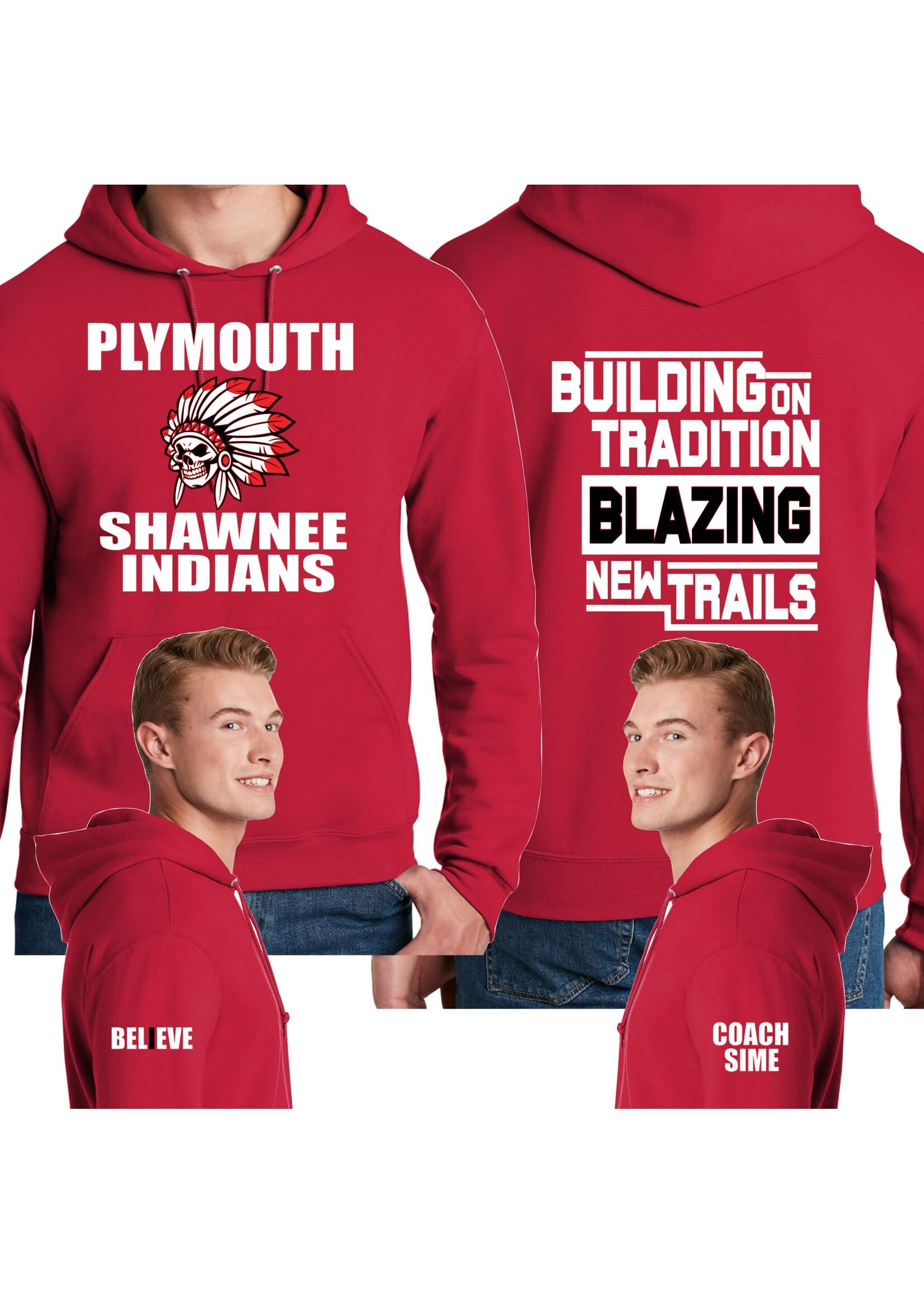 Plymouth Shawnee Indians Blazing New Trails Hoodie
