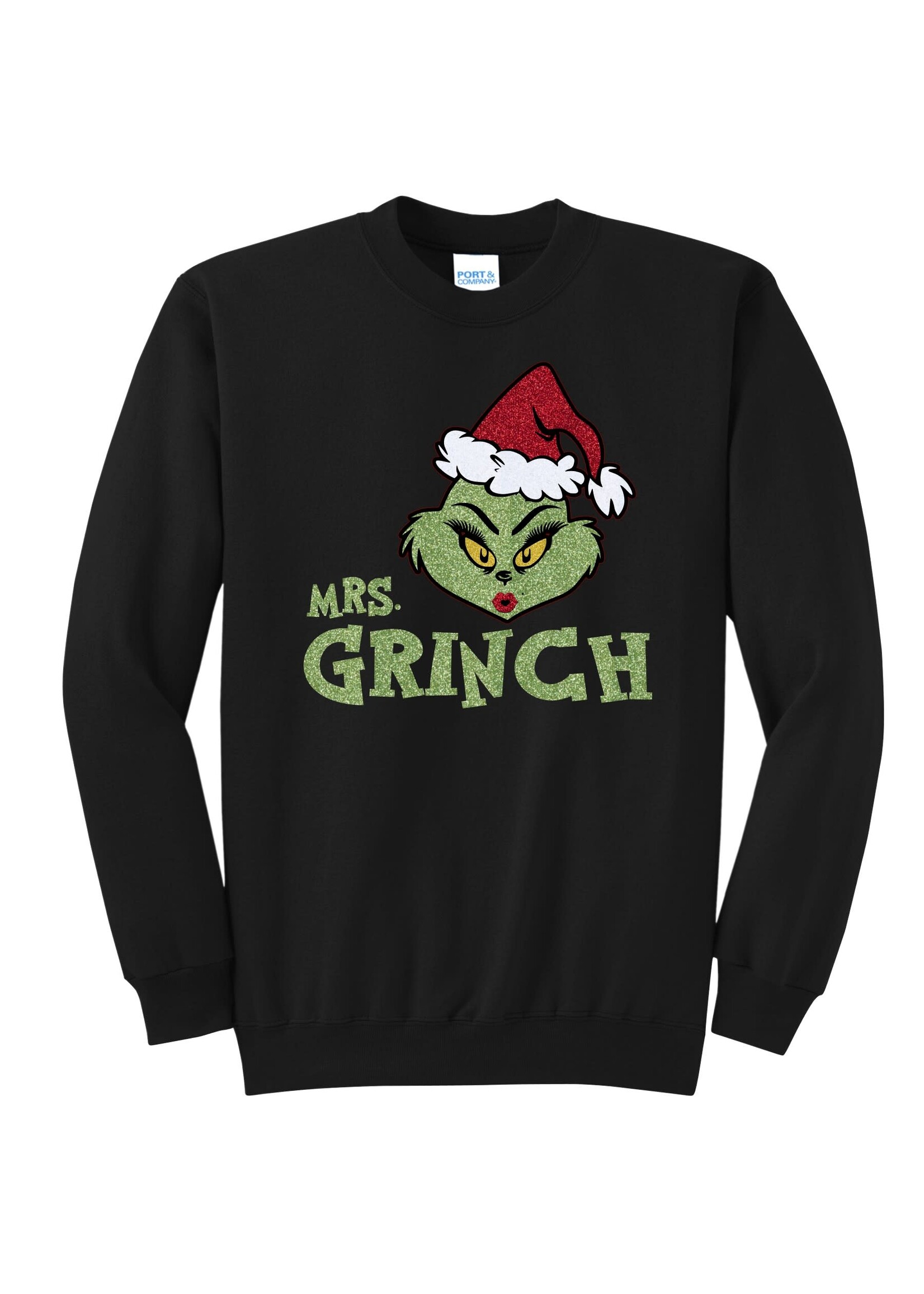 Mrs Grinch Glitter Crewneck Sweatshirt