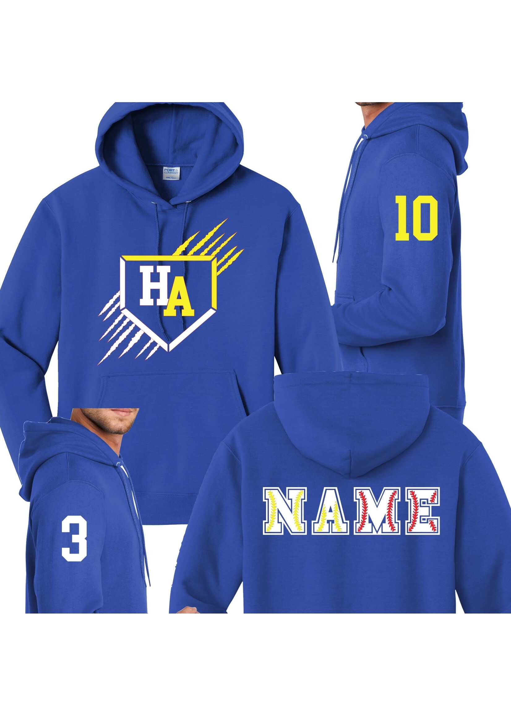 Hanover Area Basebal/Softball Mash up Royal hoodie