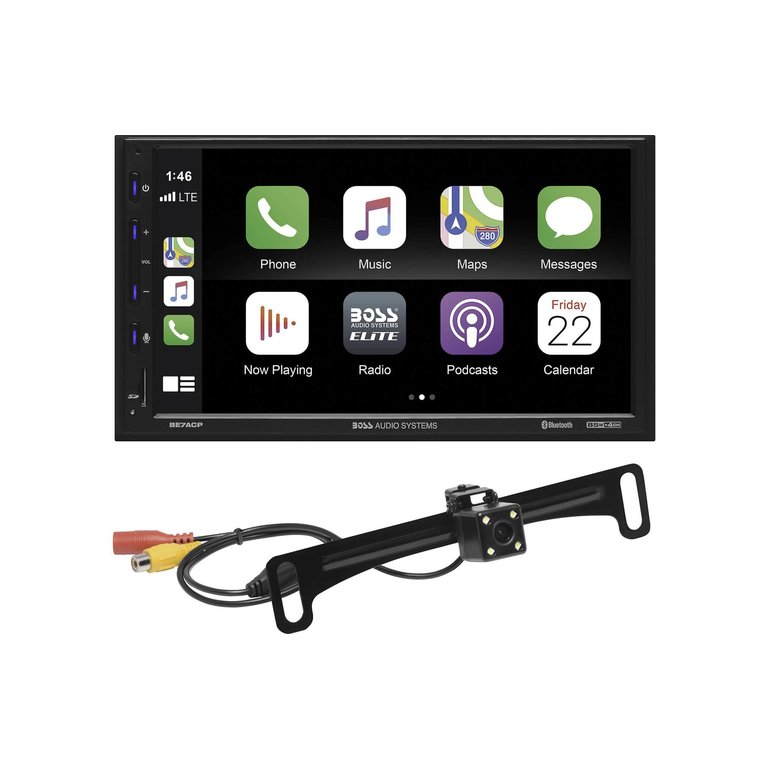 Boss Elite Boss Elite BE7ACP-C 7" touchscreen mechless Apple Carplay/Android Auto bluetooth receiver includes rear view camera