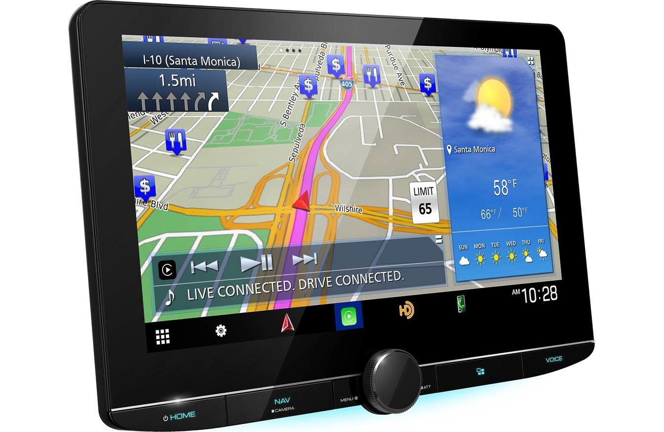 Kenwood DNR1007XR 10.1" touchscreen Excelon Reference Garmin Navigation mechless wireless Apple Carplay/Android Auto floating bluetooth receiver EAI - Pascagoula