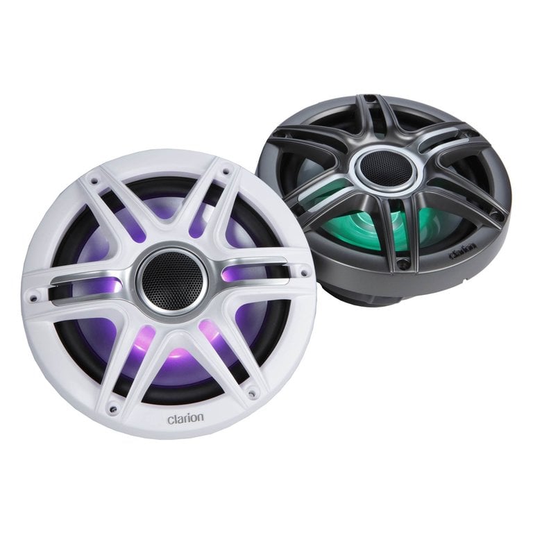 Clarion Clarion CMSP-771RGB-SWG 7.7" Premium Marine Coaxial Speaker with RGB illumination includes 2 sets of grilles