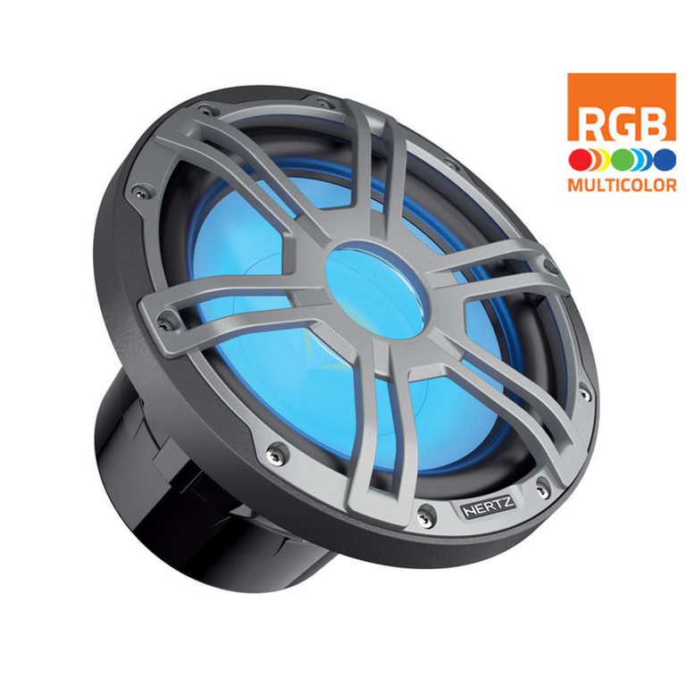 Hertz Hertz HMS10S2-LD-G B 10" gray marine infinite baffle 2 ohm subwoofer with RGB led