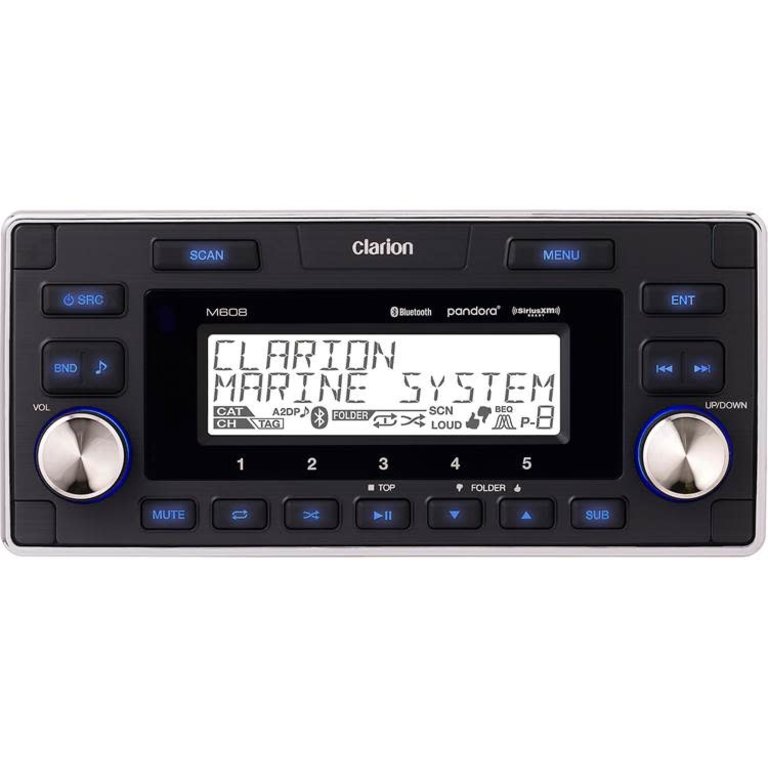 Clarion Clarion M608 Marine Single Din Chassis 1.5 din bluetooth Receiver