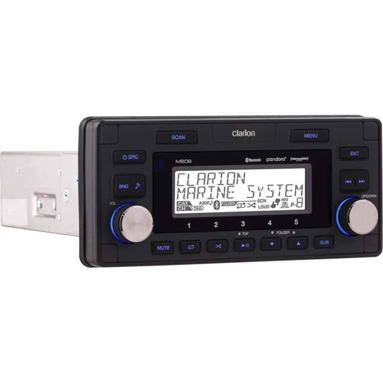 Clarion M608 Marine Single Din Chassis 1.5 din bluetooth Receiver - EAI -  Pascagoula