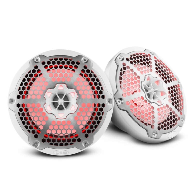 DS18 DS18 NXL-8M/WH HYDRO 8" 2-Way Marine Speakers with Integrated RGB LED Lights 375 Watts White