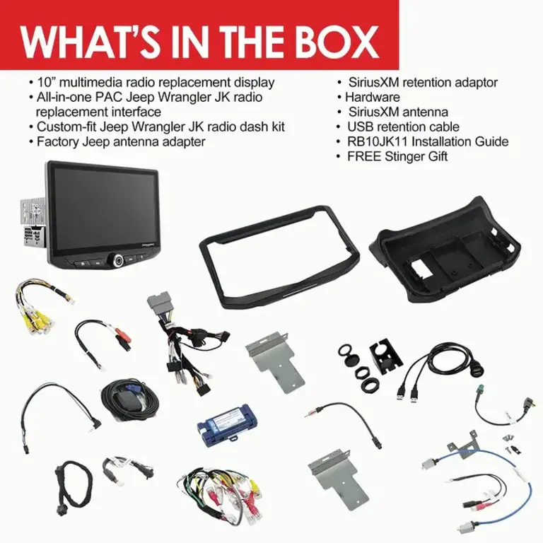 Stinger Stinger Jeep Wrangler JK  10" HEIGH10 radio package UN1810/SR-JK11H