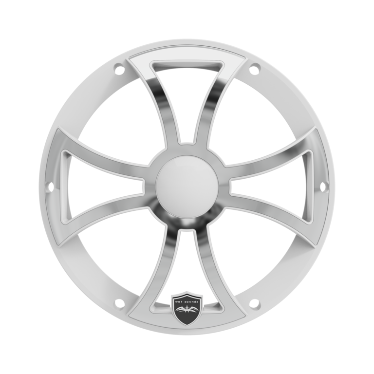 Wet Sounds WET SOUNDS REVO 8-XS-W-SS WHITE XS/ STAINLESS OVERLAY GRILL 8" COAXIAL SPEAKERS