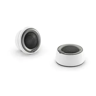 JL Audio JL Audio M6-100CT-C/S-GWGM marine component tweeters gloss white mounting cups gray trim ring and black tweeter mesh