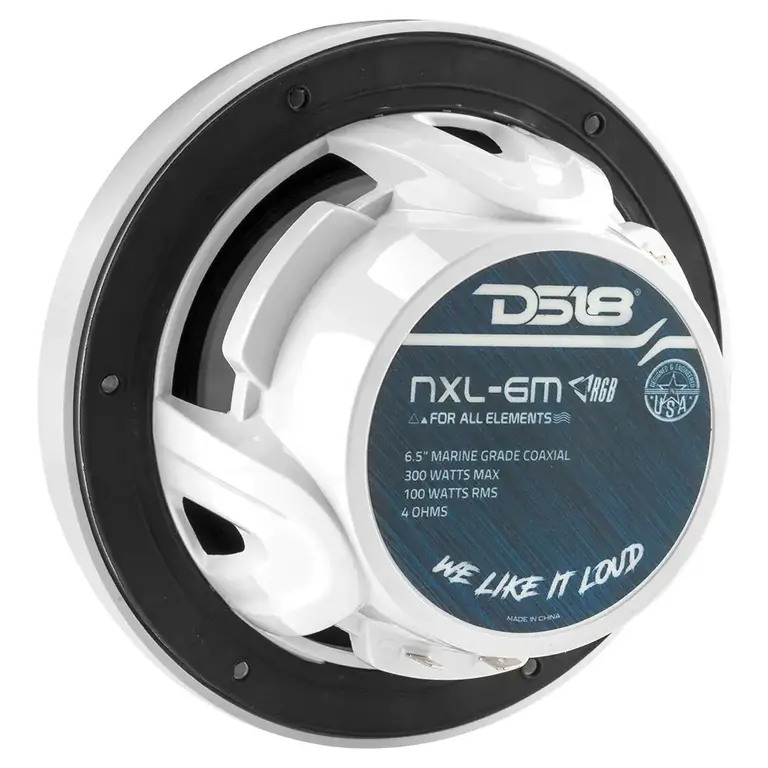 DS18 DS18 NXL-6M/WH HYDRO 6.5" 2-Way Marine Speakers with Integrated RGB LED Lights 300 Watts White
