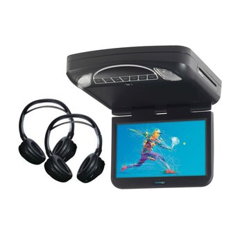 Movies To Go MTG10UHD-BUNDLE 10.1" overhead w/built-in dvd player and hdmi input includes 2 wireless headphones
