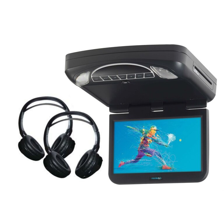Movies To Go MTG10UHD-BUNDLE 10.1" overhead w/built-in dvd player and hdmi input includes 2 wireless headphones